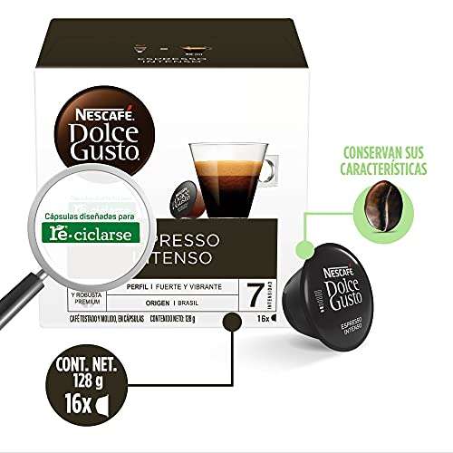 Amazon: Cápsulas para café Nescafé Dolce Gusto Espresso Intenso 16 capsulas | envío gratis con Prime