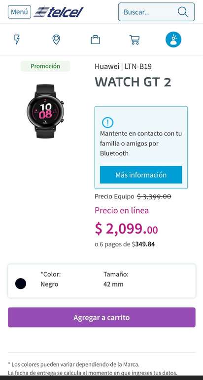 Huawei WATCH GT 2 - De Venta en Telcel Tienda en Línea