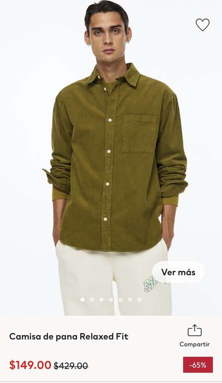 H&M Camisa Pana $149