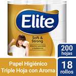 Amazon: Papel Higiénico Elite Soft & Strong Papel Higiénico Triple Hoja 18 Rollos - Máxima Suavidad y Resistencia