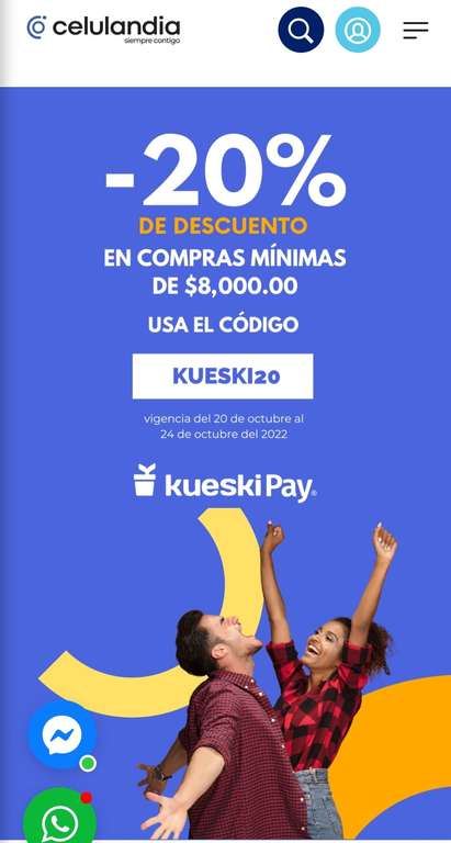 CELULANDIA : 20% pagando con KUESKI PAY en compras minimas de 8000
