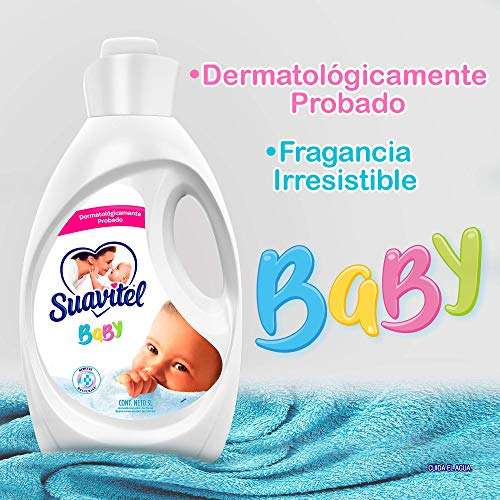 Amazon: Suavitel Suavizante de Ropa Cuidado Superior Bebé Antibacterial, 3 L ($39 comprando 10) | Planea y Ahorra, envío gratis con Prime