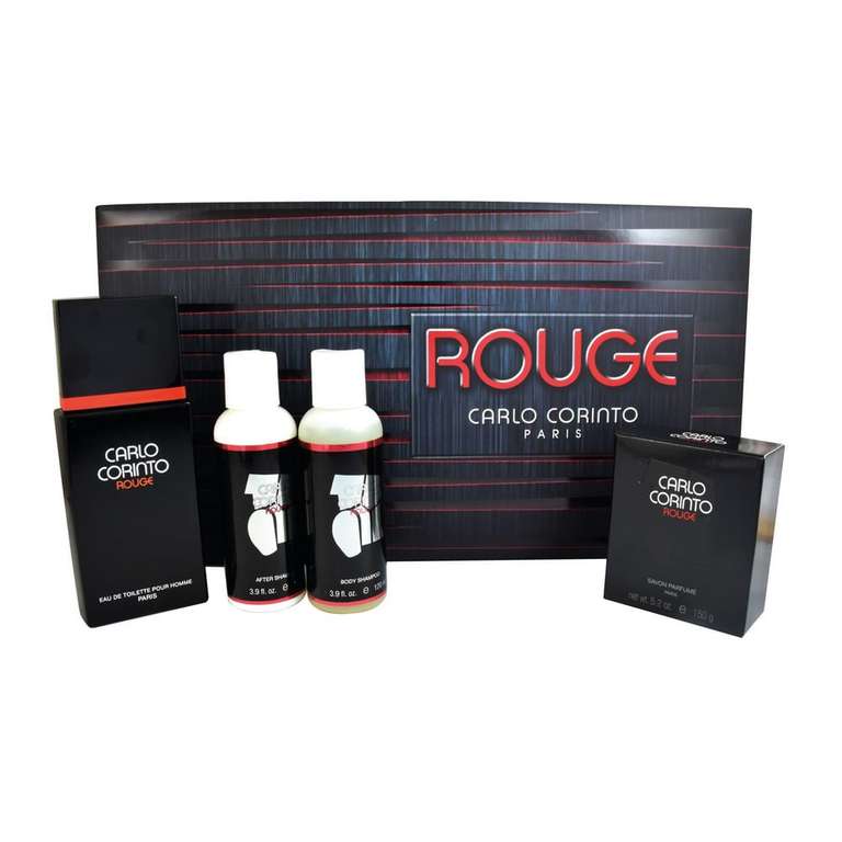 Elektra: Set Carlo Corinto Rouge 4Pzs 100 ml Edt Spray/Jabon 150G+Shower Gel 120ml+After Shave 120ml