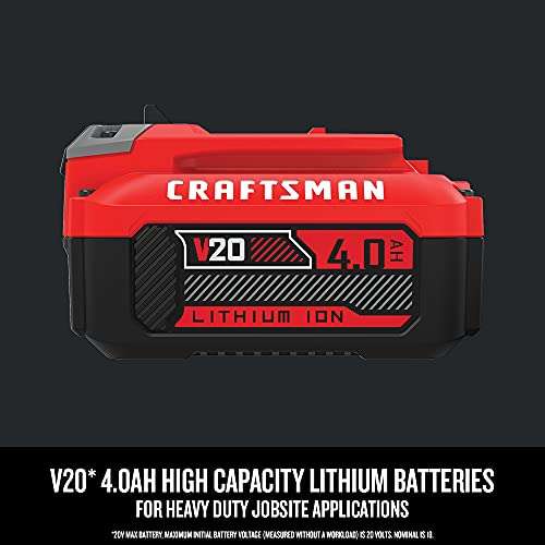 Amazon: CRAFTSMAN V20 Batería de Iones de Litio, 4.0 amperios Hora (CMCB204)