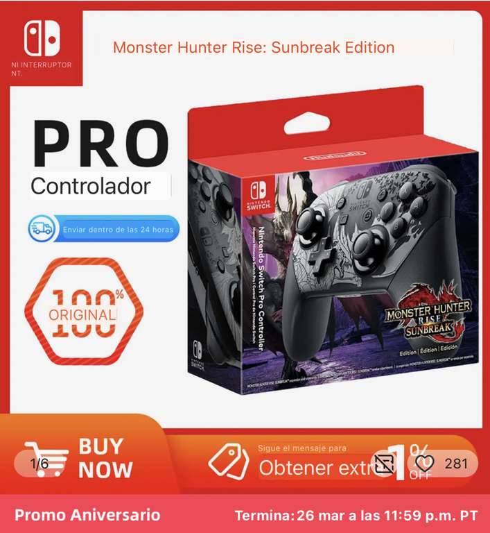 AliExpress: Switch Pro controller Monster Hunter rise