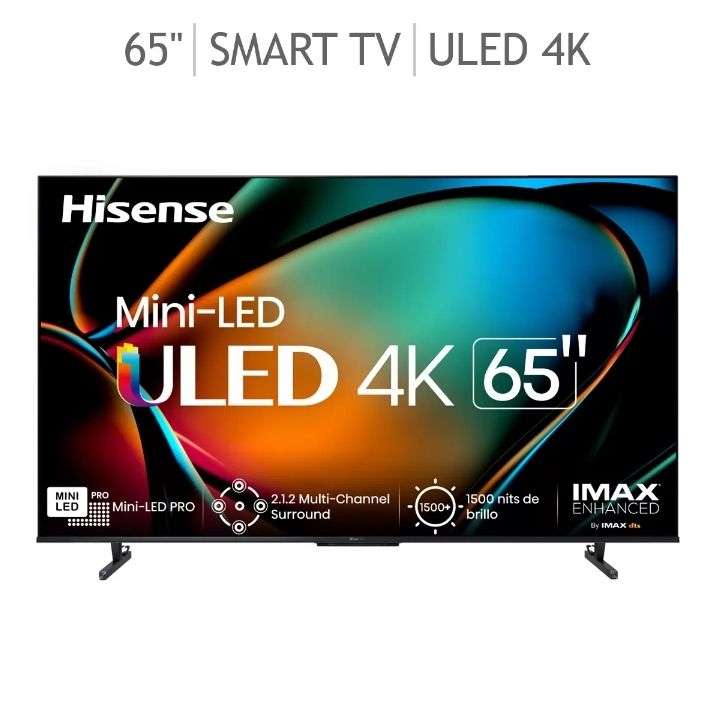 Costco: Hisense Pantalla 65" 120hz Mini-LED U4K Smart TV 65U8K