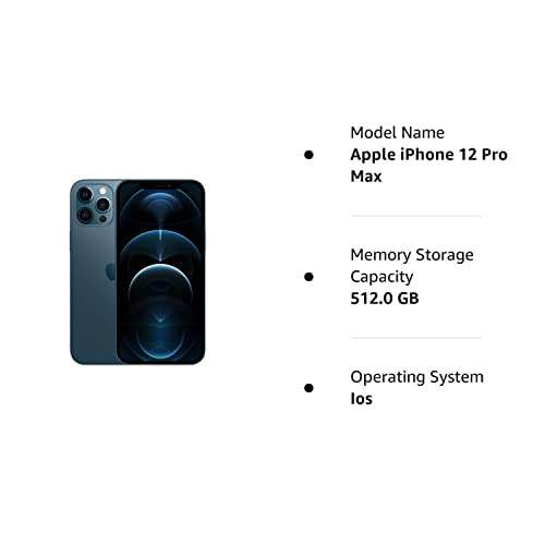 Amazon: Apple iPhone 12 Pro Max, 512GB, Azul (Reacondicionado Excelente)