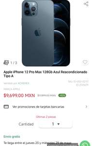 Sears: Apple iPhone 12 Pro Max 128Gb Azul Reacondicionado Tipo A