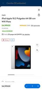 Walmart Súper: iPad 9 $3999 y iPad 10 $6399