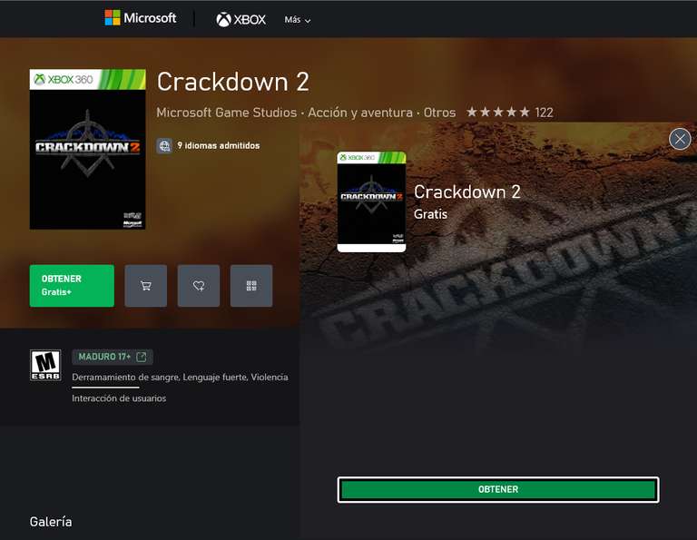 XBOX | Crackdown 2 Xbox 360 One Series S/X con DLC Gratis