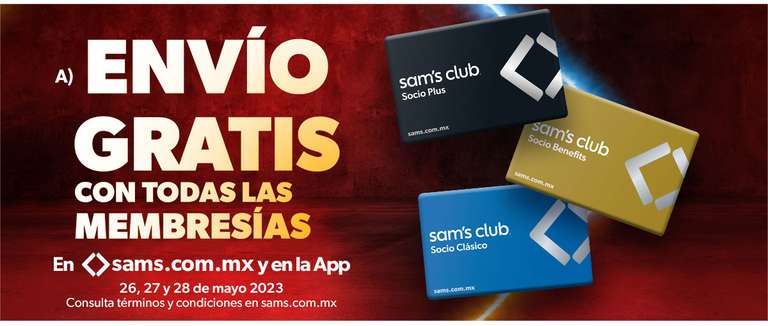 Sam’s Club: envío gratis con todas las membresía (Min: $999.00)