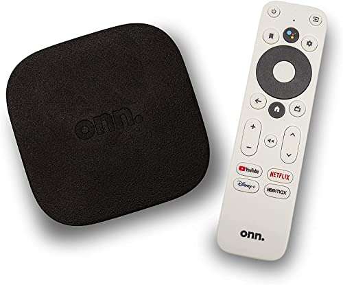 Amazon, onn TV Box Dispositivo de Streaming Android TV 4K UHD Chromecast con Control Remoto por Voz