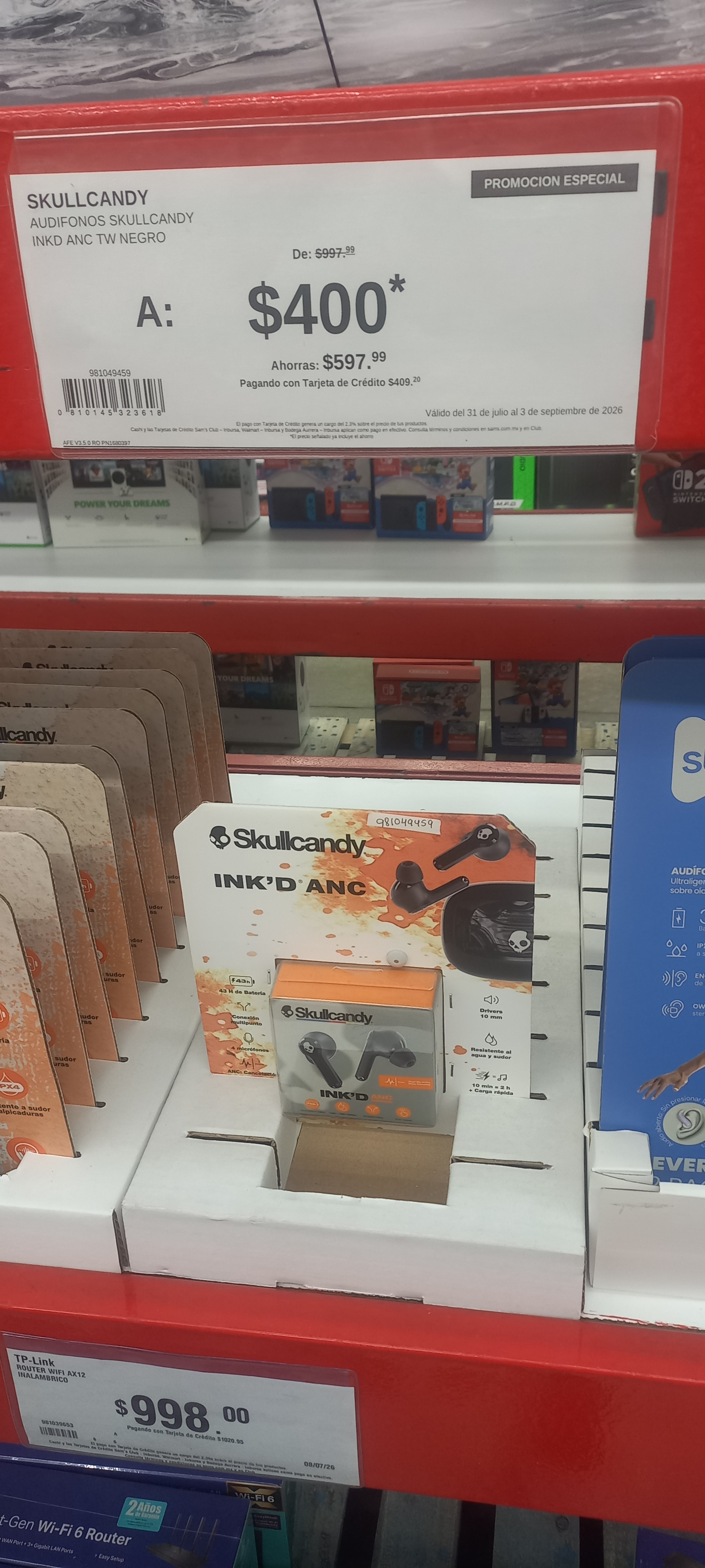 Sam's Club: Skullcandy: INK'D ANC con Calcelacion de ruido