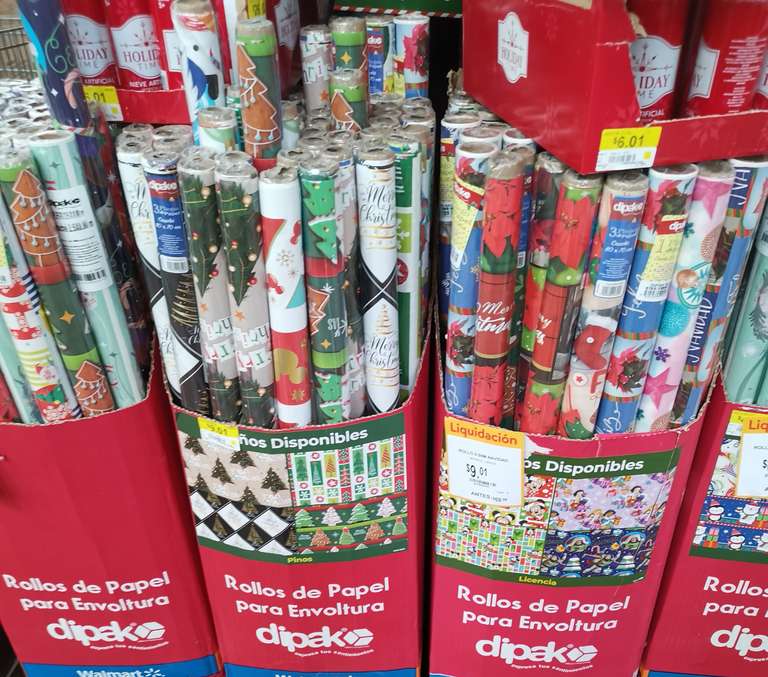Walmart: bolsas, cajas y papel de navidad