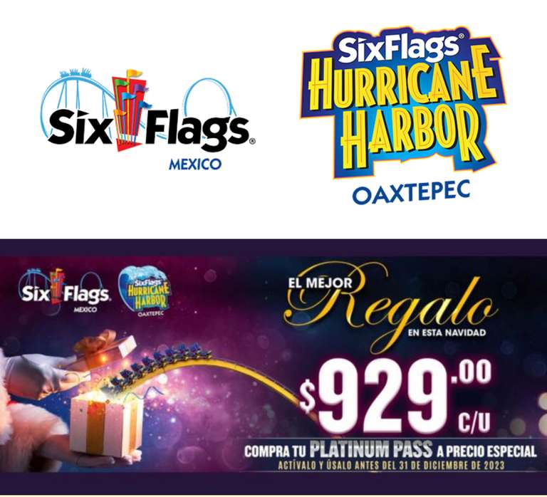Six Flags Pase anual Platinum Pass 2024 en 929