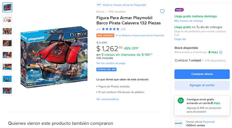 Mercado Libre: Tienda Oficial Playmobil Barco Pirata Calavera (el grande y chido)