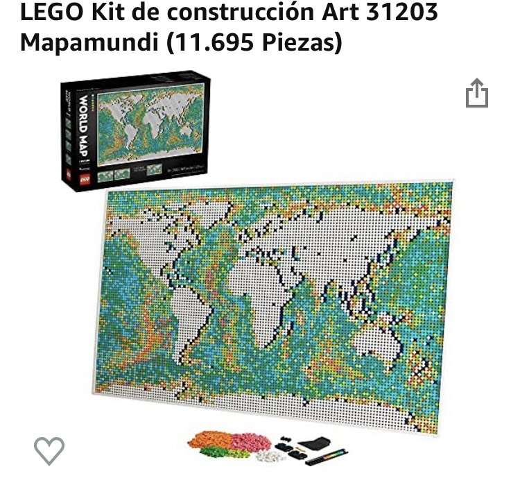 Amazon: LEGO Kit de construcción Art 31203 Mapamundi (11.695 Piezas)