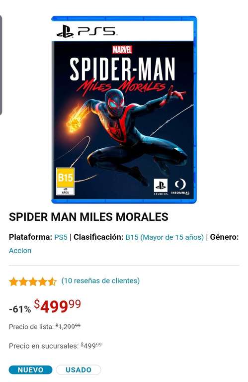 Game Planet: Spider-Man Miles Morales para Ps5 juego físico