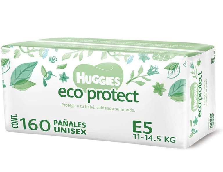 AMAZON: Huggies Eco Protect Pañal Desechable para bebé, Unisex, Etapa 5, con 160 Pañales ($134 paquete con 40 pzs) | Planea y Ahorra