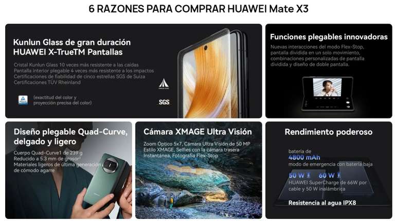 El celular plegable con la pantalla más resistente es el Huawei Mate X3, ya  disponible en México