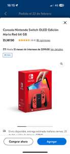 Walmart: Nintendo Switch edición Mario | Pagando con AMEX