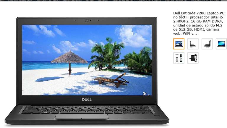 Amazon: Dell Latitude 7280 Laptop i5 6ta 2.40GHz, 16 GB RAM DDR4,M.2 de 512 GB, AMAZON USA PRIME (renewed)