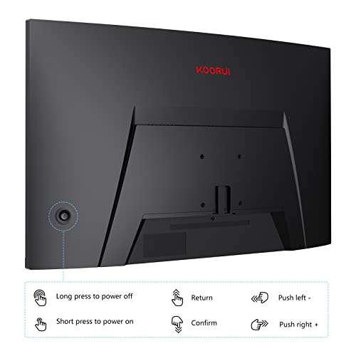 Amazon: KOORUI QHD Curved 27 Inch Monitor, Fast VA Computer Gaming Monitor(2560 * 1440P, R1800, 144Hz, 1ms, DCI-P3 85%, DP+HDMI
