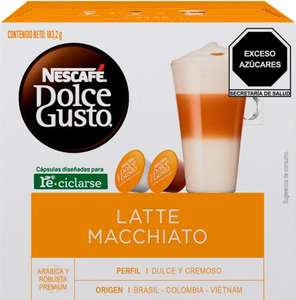 Amazon: Café en Cápsulas Nescafé Dolce Gusto Latte Macchiato 16 Cápsulas