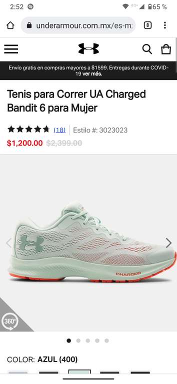 Under Armour: Tenis para Correr UA Charged Bandit 6 para Mujer -  promodescuentos.com