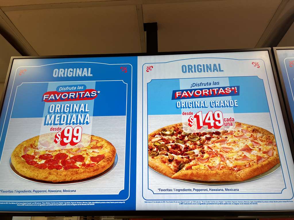 Domino's Pizza Promoción (mostrador) en pizzas favoritas Original