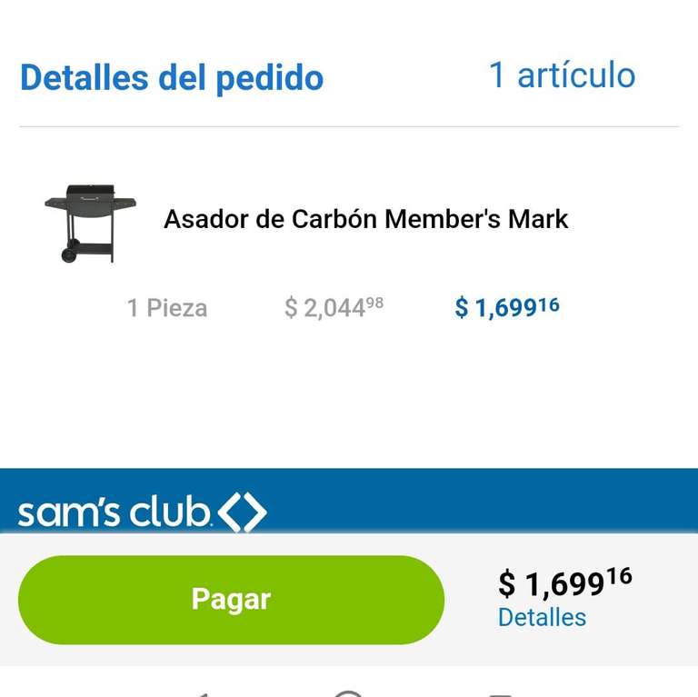 Sam's Club: Asador de Carbón Member's Mark - Sucursal González Gallo en Guadalajara