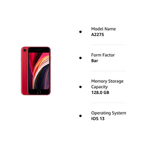 Amazon: Apple iPhone SE2 2020(Rojo, 128GB)(Reacondicionado)