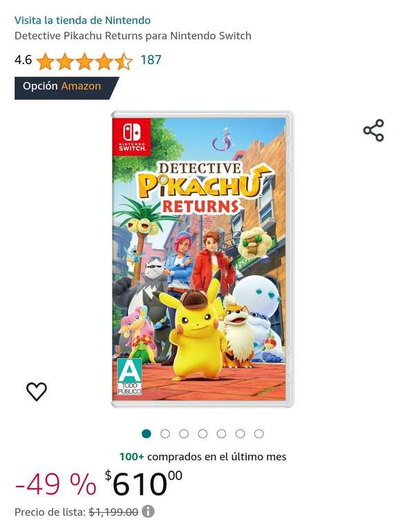Amazon: Detective Pikachu returns Nintendo Switch