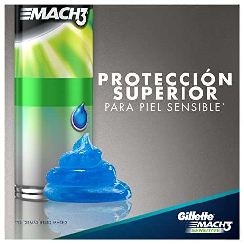 AMAZON: GILLETTE Mach3 Sensitive, Gel para Afeitar Piel Sensible (2 unidades)
