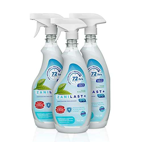 Amazon: ZANILAST+ GO Desinfectante y Sanitizante 750 ml c/u, 3 Pack