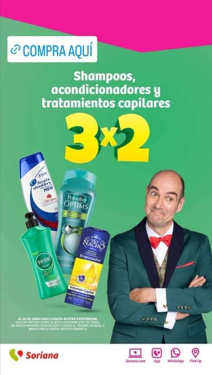 Soriana: Julio Regalado 2022: 3 x 2 en Shampoos, acondicionadores y tratamientos capilares