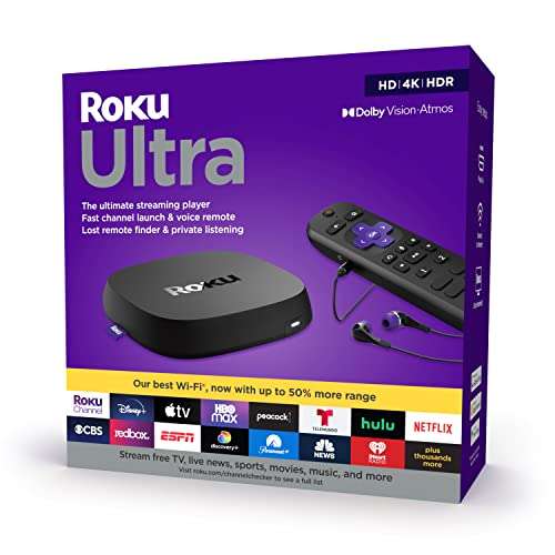 Amazon: Roku Ultra 2020 (Version US) | Reproductor multimedia de transmisión HD / 4K / HDR / Dolby Vision con Dolby Atmos,