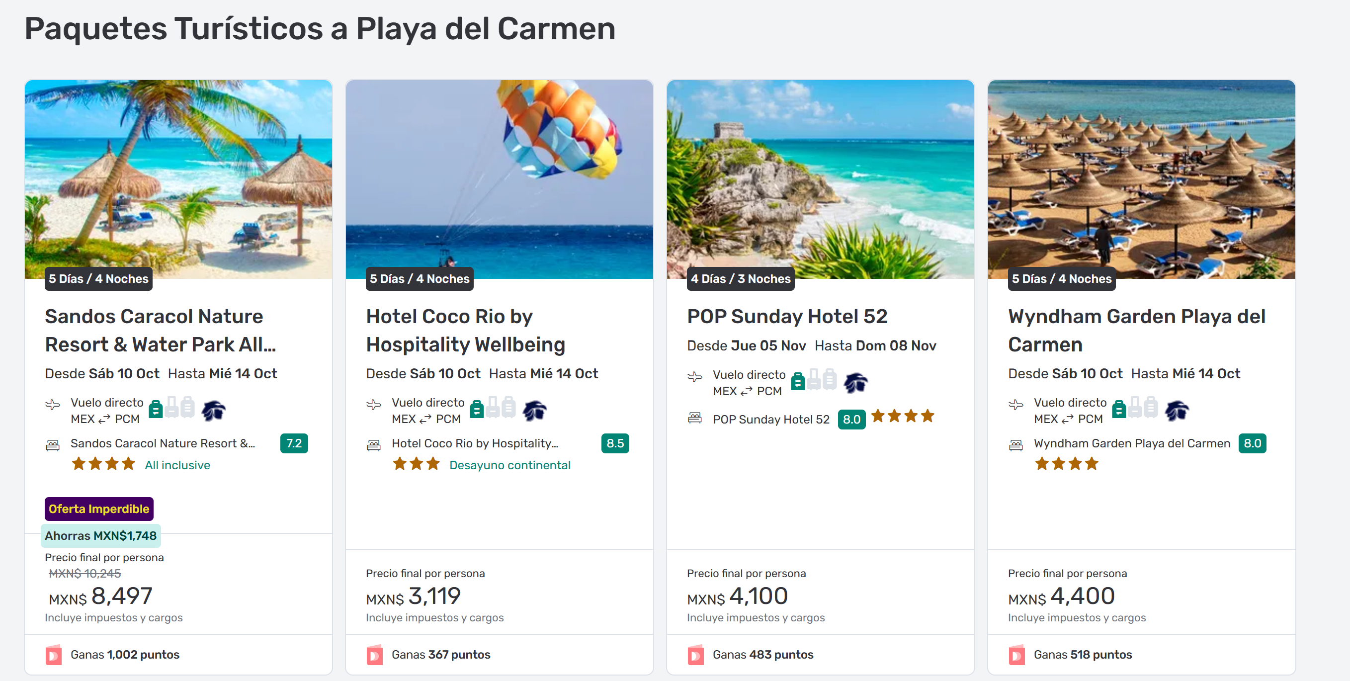 Despegar: Vuelo + Hotel Playa del Carmen 5 días / 4 noches | con Banamex