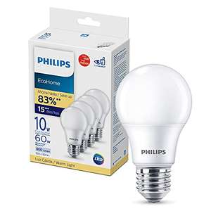 Amazon [remates de almacén]: PHILIPS LED EcoHome 10W - Paquete de 4 focos de luz cálida