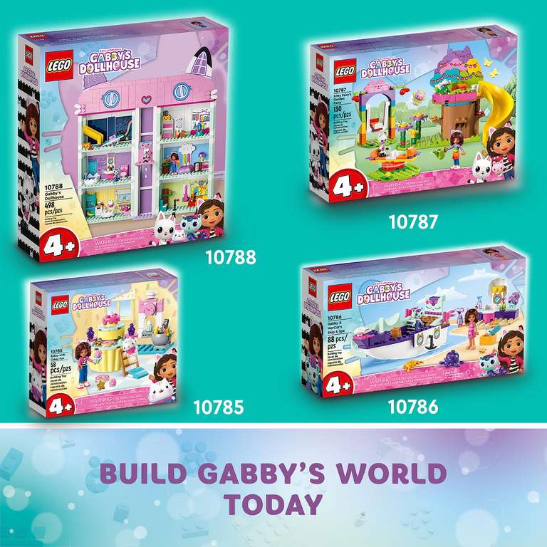 Amazon: LEGO Set de Juguetes de construccion Gabby Dollhouse 10786 Barco y SPA de Gabby y Gatirena 88 Piezas