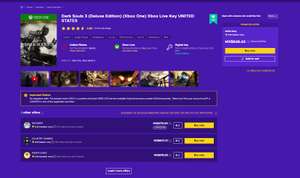 Eneba | Dark Souls 3 Deluxe Edition Xbox United States + Tutorial VPN Rapido