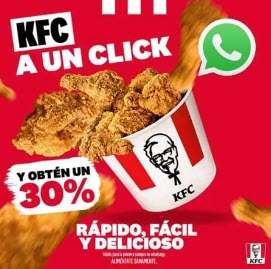 30% de descuento KFC en tu primera compra por WhatsApp