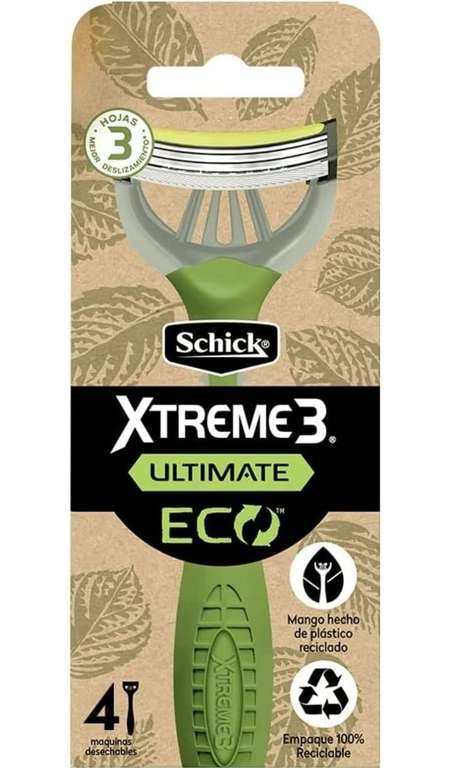AMAZON: Schick Xtreme3 máquina de afeitar ecológico con 4 PZS