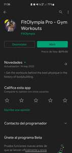 Google Play: App FitOlympia Pro GRÁTIS