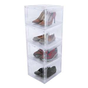 Costco: AG Box, Set de 4 Cajas de Zapatos Apilables Premium, Transparente