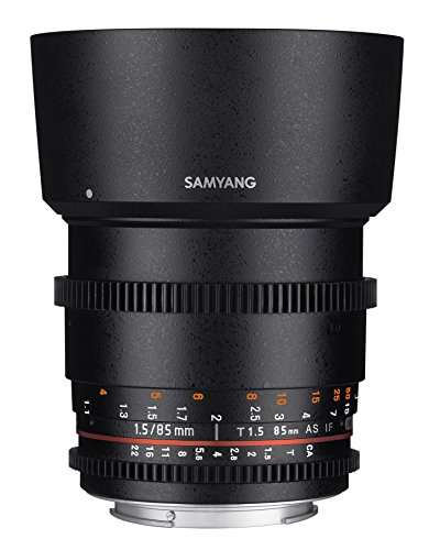 Amazon: Lente Samyang VDSLR II 85mm T.15 con montura Nikon F (equivalente a Rokinon Cine DS)