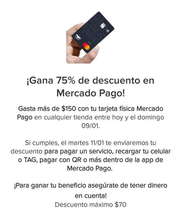 Mercado Pago - 75% de descuento en la app de Mercado Pago