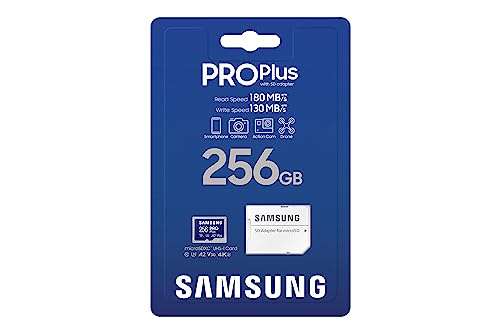 Amazon: SAMSUNG 256GB New Pro Plus MicroSD y Adaptador MB-MD256SA/AM (precio comprando 3 piezas)