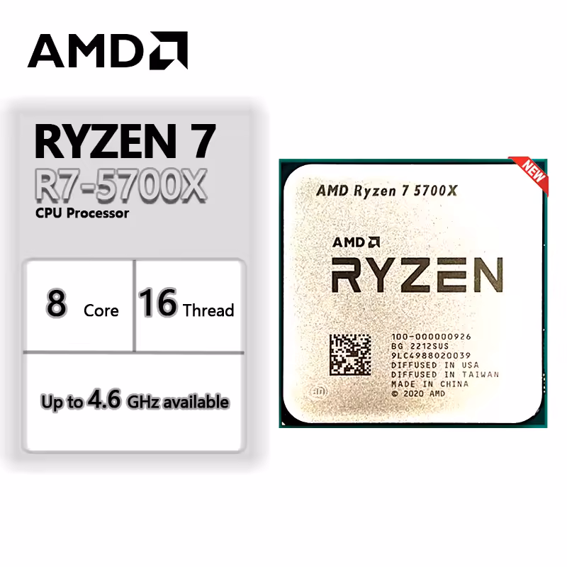 AliExpress: AMD Ryzen 7 5700X Procesador de Escritorio 8 Núcleos 16 Hilos 3.4 GHz AM4 65W