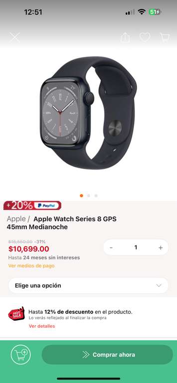 Linio: Apple watch series 8 GPS 45mm